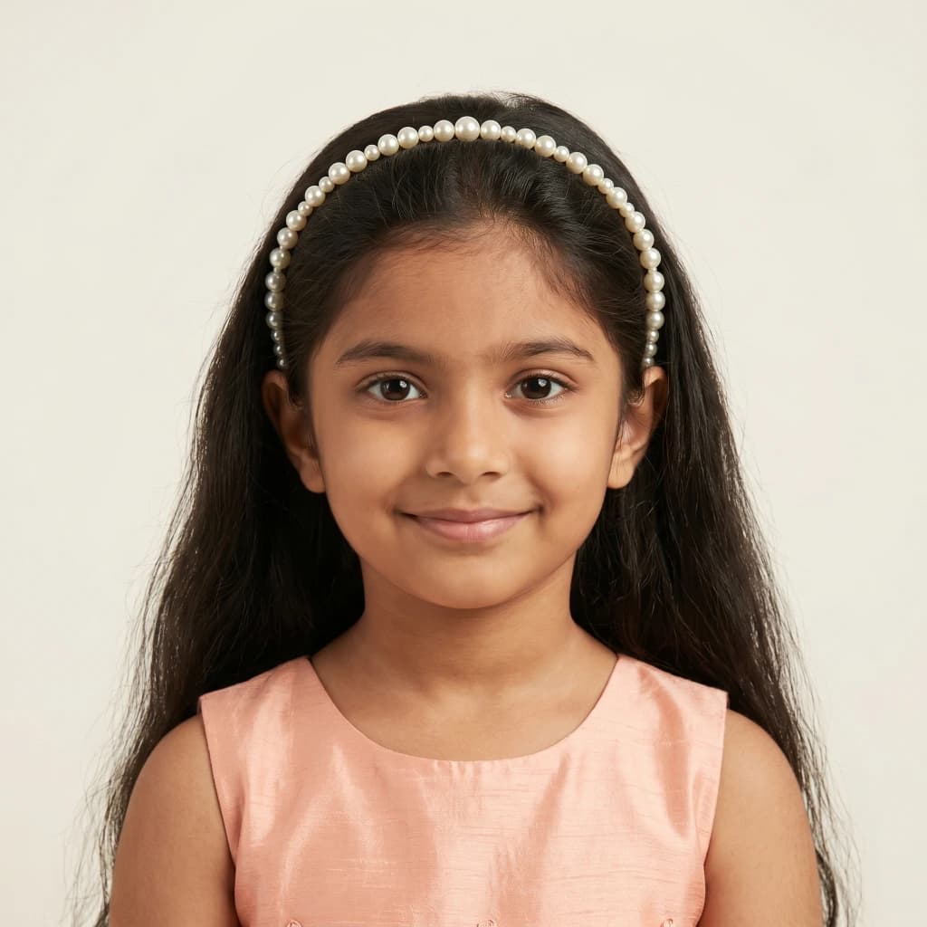 QDORA Cream Pearl Embellished Headband image 2