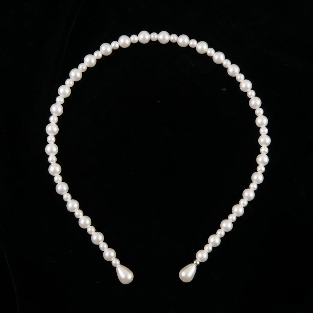 QDORA White Pearl Embellished Headband image 2