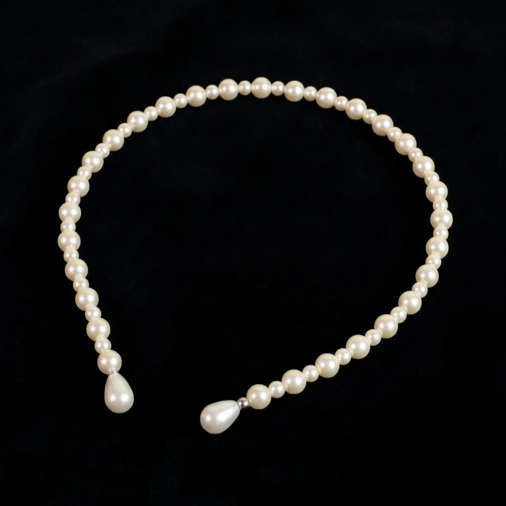 QDORA Cream Pearl Embellished Headband image 1