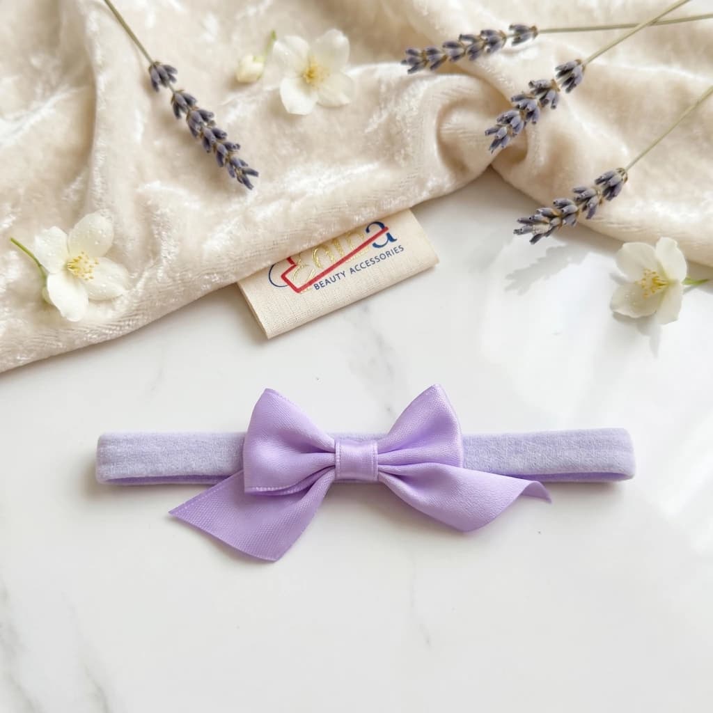 QDORA Purple Satin Bow Elastic Hair Band image 2