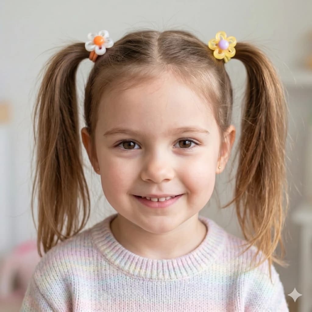 QDORA Floral Pink and Yellow Elastic Hair Tie Set image 1
