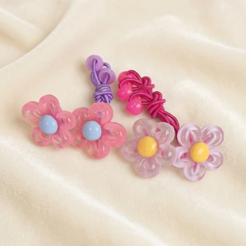 QDORA Floral Acrylic Elastic Hair Ties image 1