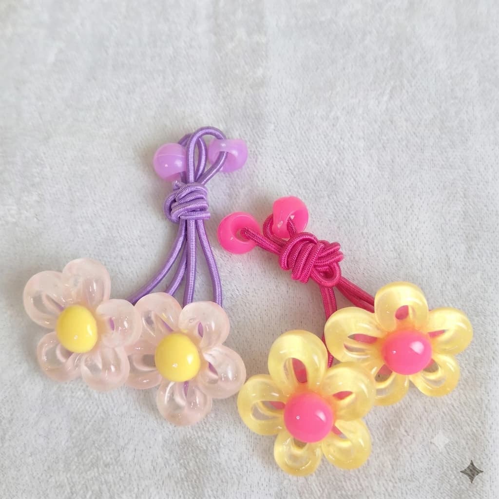 QDORA Floral Charm Elastic Hair Tie Set image 1