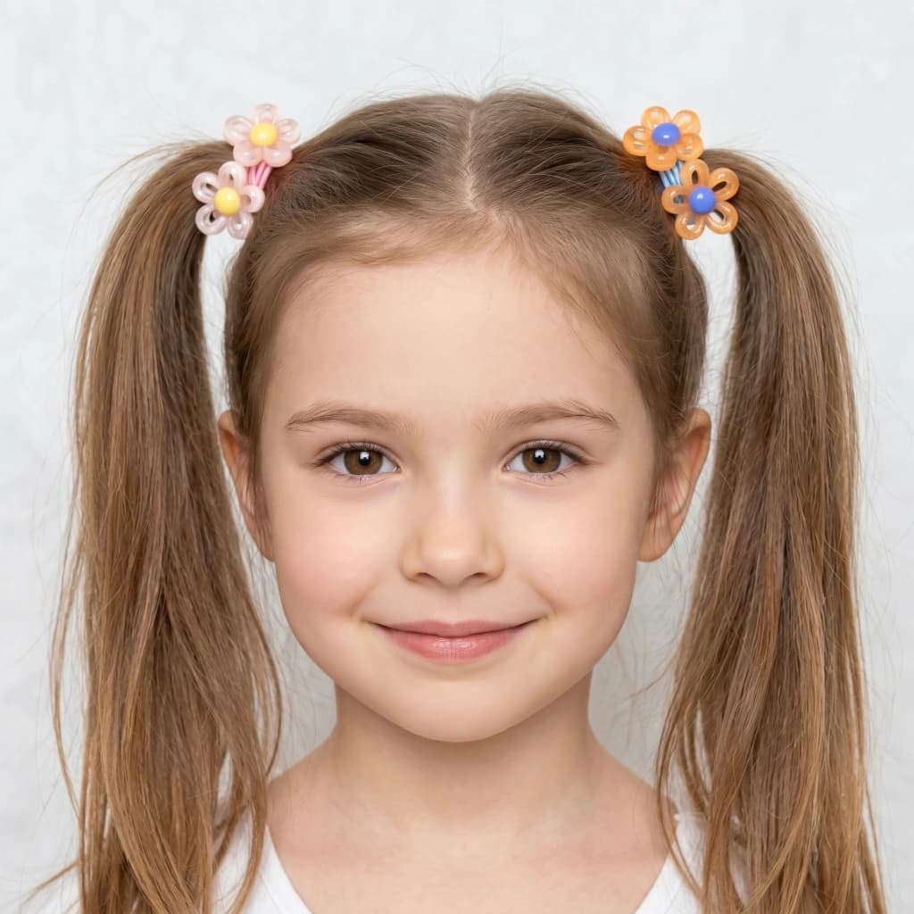 QDORA Floral Pastel Elastic Hair Tie Set image 1