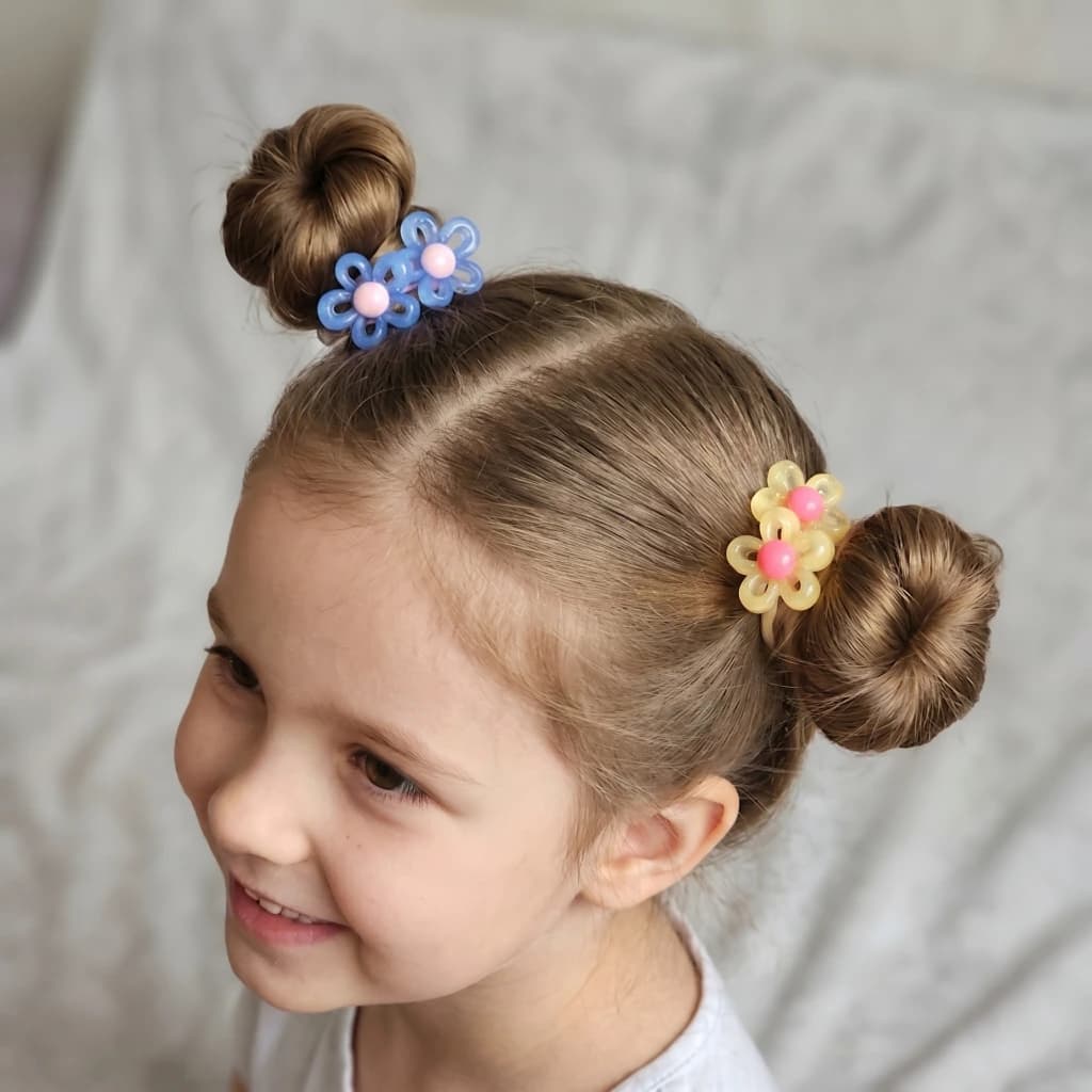 QDORA Floral Charm Bead Elastic Hair Tie Set image 1