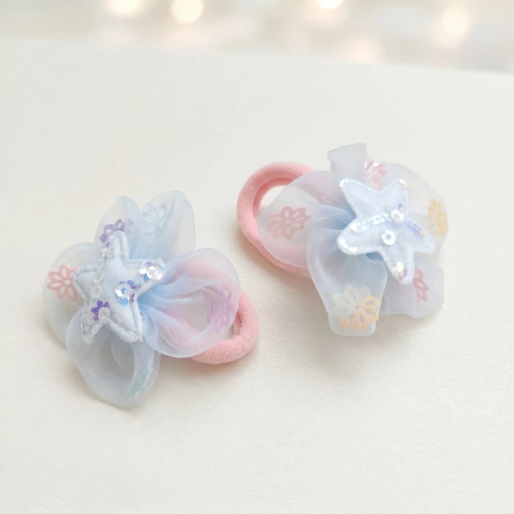 QDORA Blue Star Organza Elastic Hair Tie Set image 2