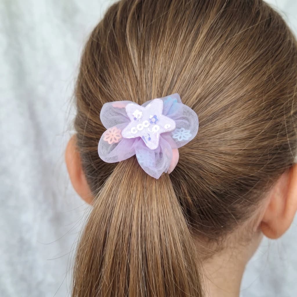 QDORA Purple Star Organza Elastic Hair Tie Set image 1