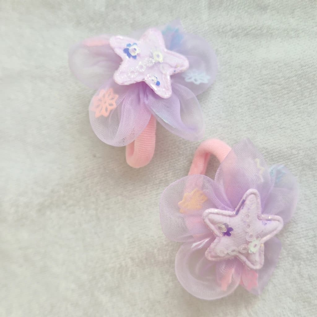 QDORA Purple Star Organza Elastic Hair Tie Set image 2