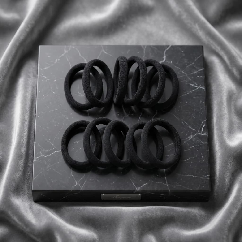 QDORA Black Cotton Elastic Hair Bands Set image 2
