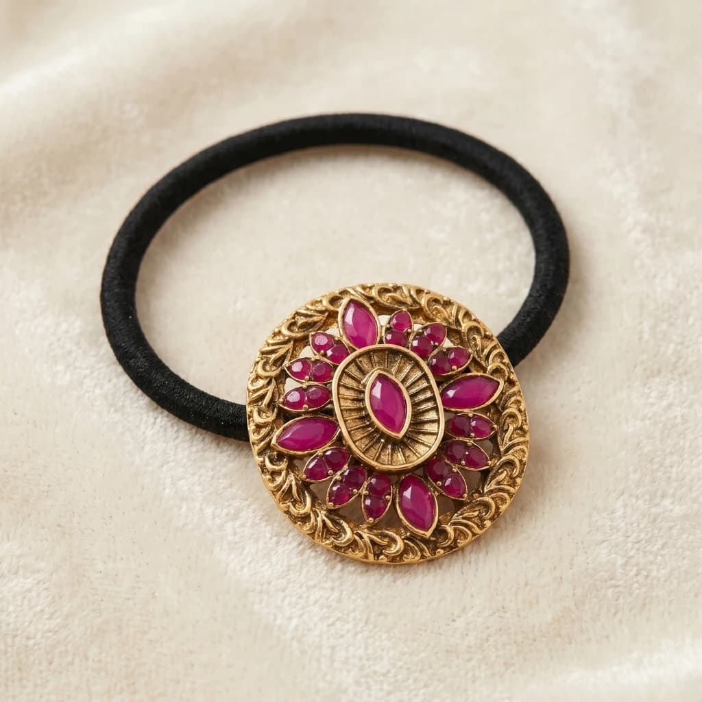 QDORA Black Clover Stone Embellished Hair Ties image 1
