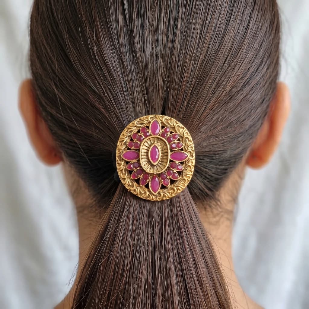 QDORA Black Clover Stone Embellished Hair Ties image 2