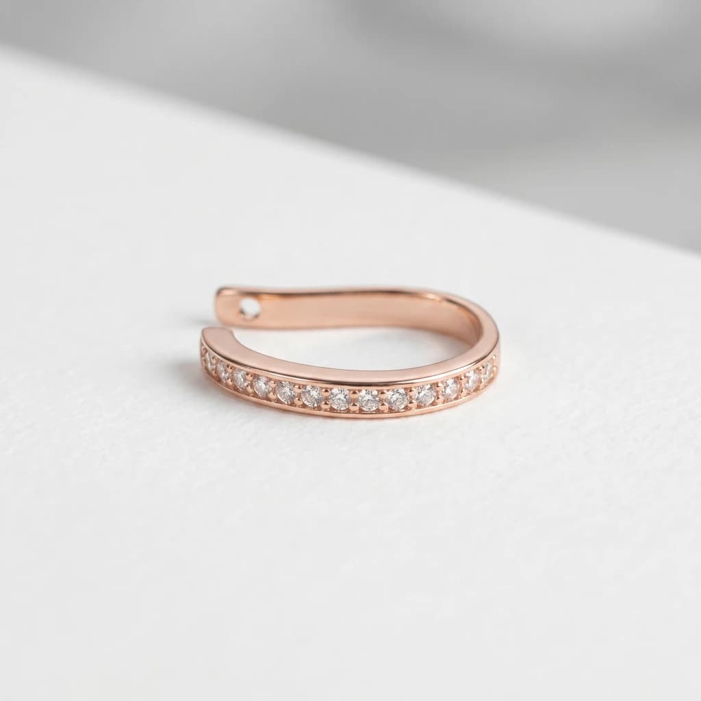 QDORA Rose Gold Crystal Classic Ear Cuff image 2