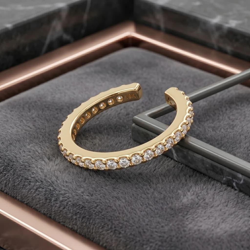 QDORA Gold Crystal Classic Ear Cuff image 2