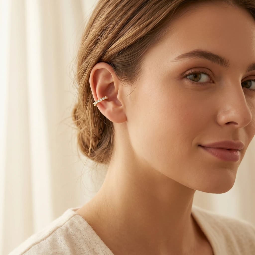 QDORA Gold Crystal Classic Ear Cuff image 1