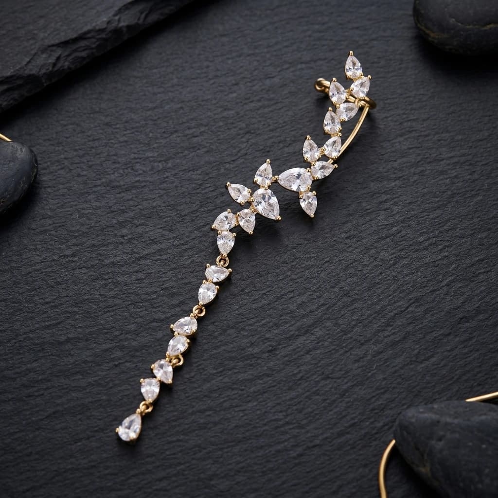 QDORA Gold Marquise Crystal Ear Climber image 1