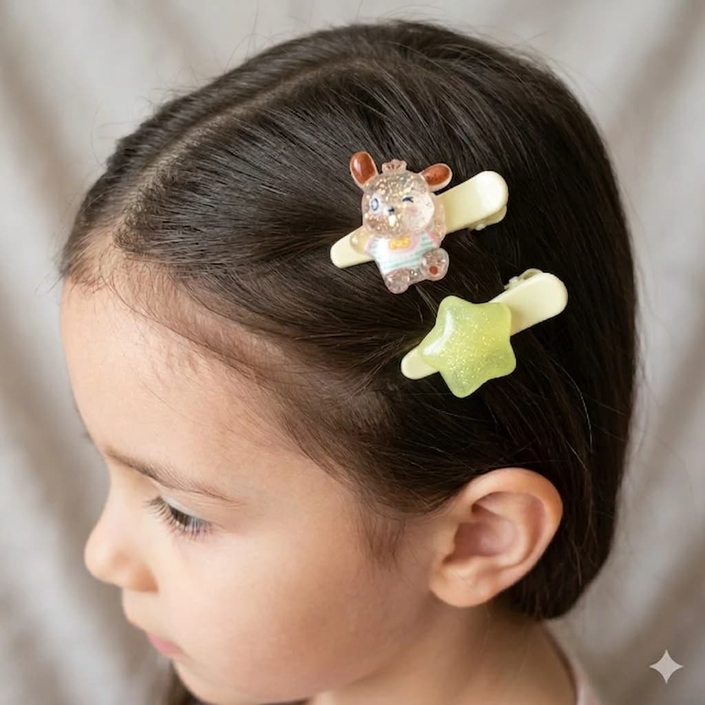 QDORA Kids Cartoon & Star Snap Hair Clip Set image 1