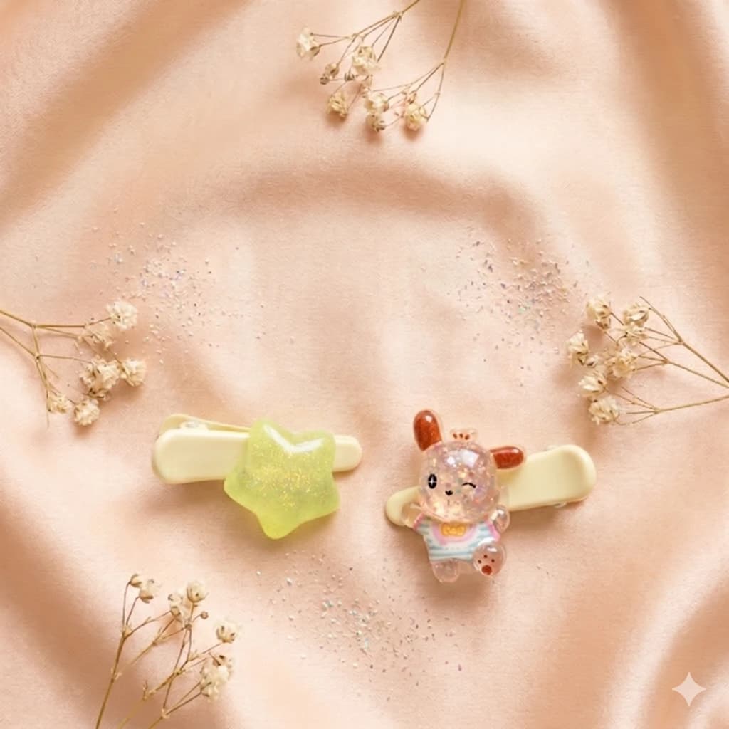QDORA Kids Cartoon & Star Snap Hair Clip Set image 2