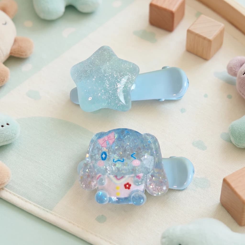 QDORA Kids Blue Star & Character Snap Hair Clip Set image 1